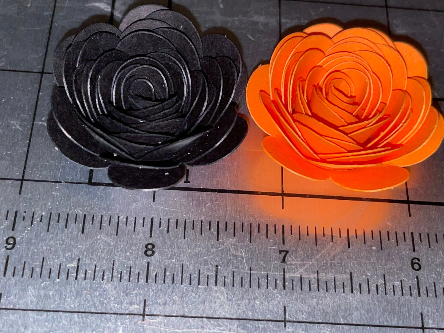 12 Gold Tipped Hand Rolled 1-1.5 inch Handmade Paper Flowers Loose Gothic Black Roses and other colors | Wedding Bridal Baby Birthday