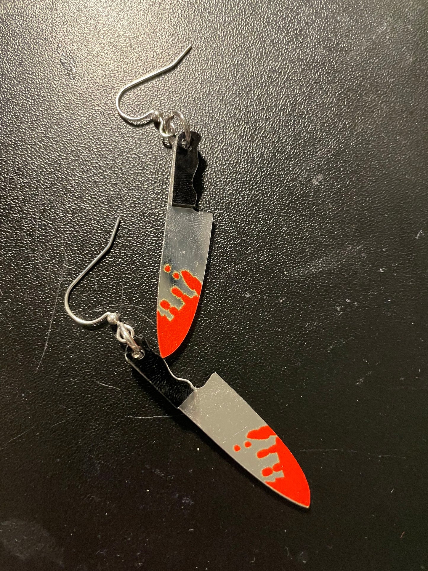 Gothic Horror Hatchet Style Knife Earrings