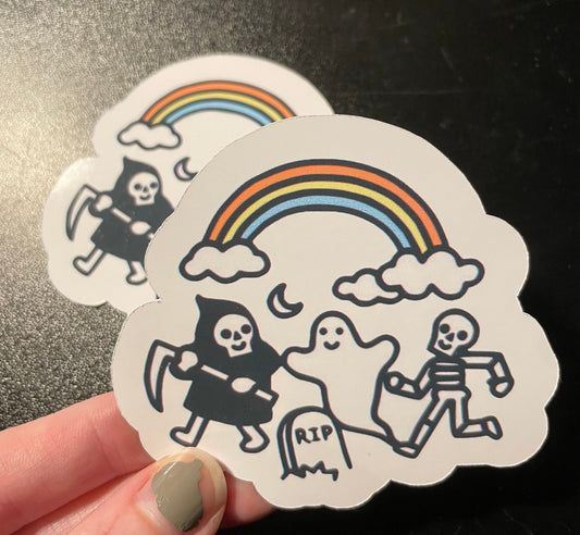 Deadly Friends Rainbow Graveyard Sticker