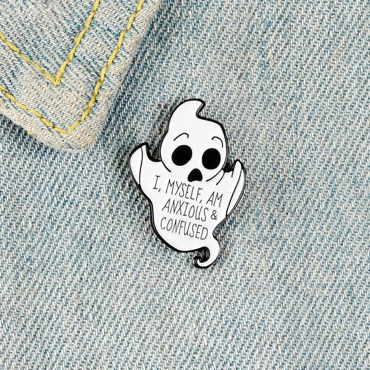 I Myself am Anxious & Confused Ghost Pin